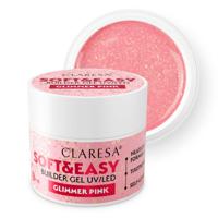 Claresa keratine soft & easy builder gel glimmer pink 90gr.
