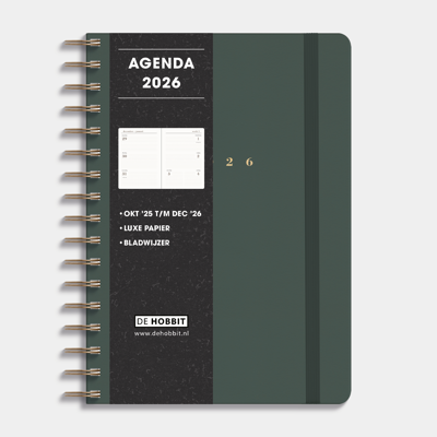 Luxe A5 Agenda 2026 Donkergroen