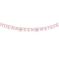 Letterslinger ''Hoera een meisje'' roze - thumbnail
