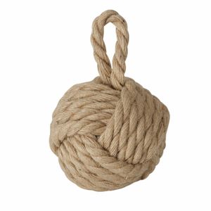 Deurstopper knoop - 1.5 kilo - bruin - jute - 23 x 15 cm