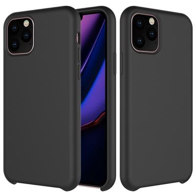 Effen kleur Liquid silicone schokbestendig Case voor iPhone 11 Pro (zwart)
