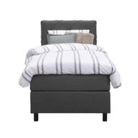 Leen Bakker - Boxspring Liv Geruit - Antraciet - 90x200 Cm - Ronde Poot - Stof - Grijs