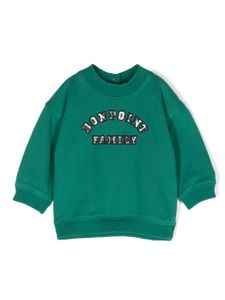 Bonpoint logo-embroidered knitted sweatshirt - Vert