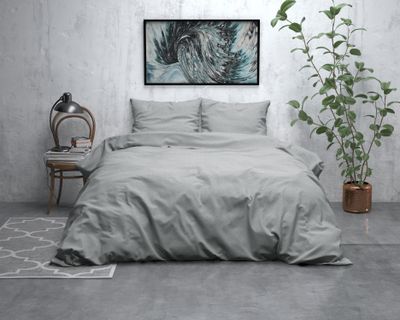 Sleeptime - Jason Dekbedovertrek Flanel - Grijs - 200x220 Sleeptime - Jason Dekbedovertrek Flanel - Grijs - 200x220