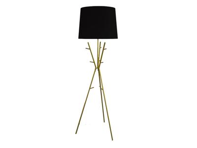 Vloerlamp WARDROBE 175cm gouden kledingkast met zwarte stoffen kap - 47915