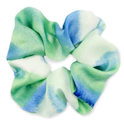 scrunchie Zijde Green-blue