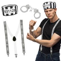 Verkleed set Boef - heren - Carnavalskleding - 3 delig - Gevangene set