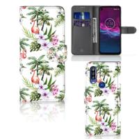 Motorola One Action | Telefoonhoesje | Met pasjeshouder | Flamingo Palms
