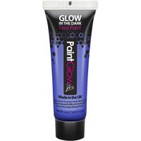 Face/Body paint - neon blauw/glow in the dark - 10 ml - schmink/make-up - waterbasis - thumbnail