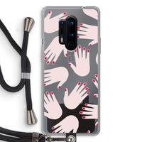 Hands pink: OnePlus 8 Pro Transparant Hoesje met koord