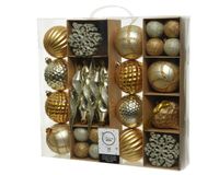 Mix box plastic d8 cm goud ass 50st kerst - Decoris - thumbnail