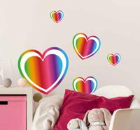 Muurstickers liefde Pack hart gradiënt regenboog - thumbnail
