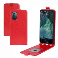 Nokia G21/G11 Verticale Flip Case met Kaarthouder - Rood - thumbnail