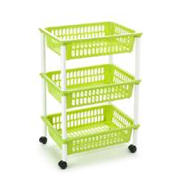 keukentrolley/badkamer - op wieltjes - 3-laags - lime groen - kunststof - 40 x 30 x 61,5 Cm keukentrolley/badkamer - op wieltjes - 3-laags - lime groen - kunststof - 40 x 30 x 61,5 Cm