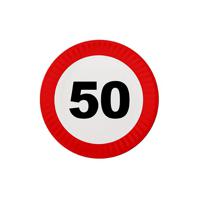 50 jaar verjaardag feestbordjes - stopbord - 8x stuks - dia 23 cm - feestartikelen