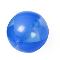 Opblaasbare strandbal plastic blauw 28 cm - thumbnail