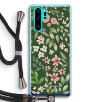 Botanical green sweet flower heaven: Huawei P30 Pro Transparant Hoesje met koord