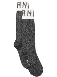 Marni chaussettes à logo en intarsia - Noir