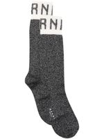 Marni chaussettes à logo en intarsia - Noir - thumbnail