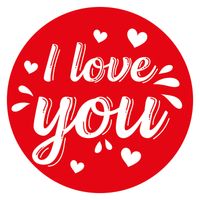 15x Onderzetters I love you met hartjes romantische Valentijn onderleggers - Bierfiltjes - thumbnail