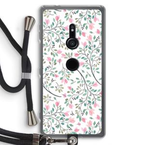 Sierlijke bloemen: Sony Xperia XZ2 Transparant Hoesje met koord
