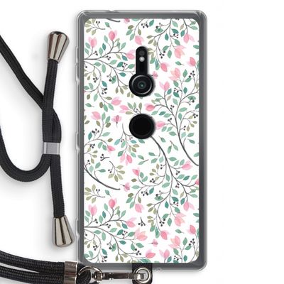 Sierlijke bloemen: Sony Xperia XZ2 Transparant Hoesje met koord