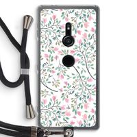 Sierlijke bloemen: Sony Xperia XZ2 Transparant Hoesje met koord