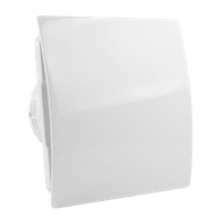 Whisper Pro-design Badkamerventilator - Ø125mm - Met Nalooptimer + Vochtsensor - Gebogen Kunststof - Wit