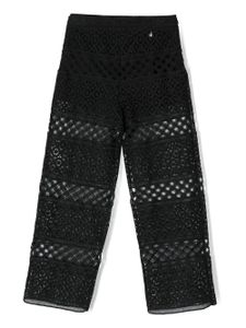 Elisabetta Franchi La Mia Bambina pantalon à design superposé - Noir