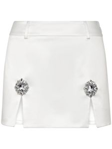 Philipp Plein minijupe en satin à ornements - Blanc