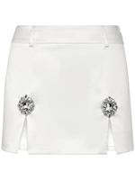 Philipp Plein minijupe en satin à ornements - Blanc