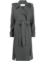 Harris Wharf London manteau croisé en laine vierge à taille ceinturée - Gris