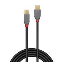 Lindy 36891 1m USB C Micro-USB B Mannelijk Mannelijk Zwart, Grijs USB-kabel - thumbnail