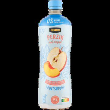 Jumbo Fruitsiroop Perzik met Appel 0% Suiker Toegevoegd 750ML