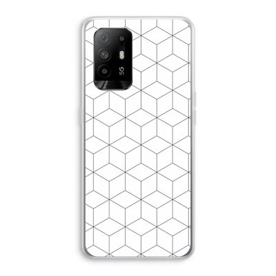 Zwart-witte kubussen: Oppo A94 5G Transparant Hoesje