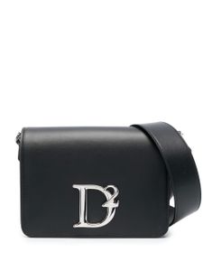 DSQUARED2 sac à bandoulière en cuir à plaque logo - Noir