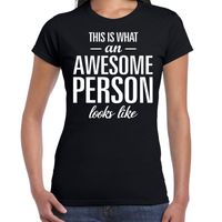 Awesome person / persoon cadeau t-shirt zwart dames - thumbnail