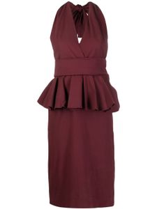 Essentiel Antwerp robe mi-longue Dorever à taille péplum - Rouge