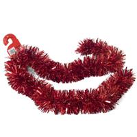 Kerstslingers - glitter rood - folie - 180 x 12 cm - extra brede slinger/kerstboom versiering