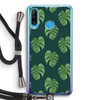 Monstera leaves: Huawei P30 Lite Transparant Hoesje met koord