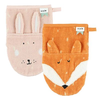Trixie washandjes - mrs rabbit en mr. fox, 2st.