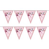 Folat Geboorte vlaggen slinger - 2x - geboorte meisje - 6 mtr - versiering