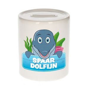 Kinder spaarpot met dolfijnen print 9 cm   -