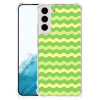 Samsung Galaxy S22 Plus Doorzichtige Silicone Hoesje Waves Green