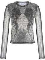 Blumarine haut en tulle à imprimé graphique - Gris