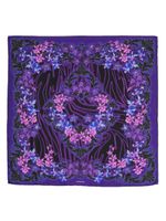 Versace foulard en soie à fleurs - Noir