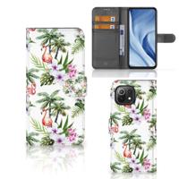 Xiaomi 11 Lite 5G NE | Mi 11 Lite | Telefoonhoesje | Met pasjeshouder | Flamingo Palms