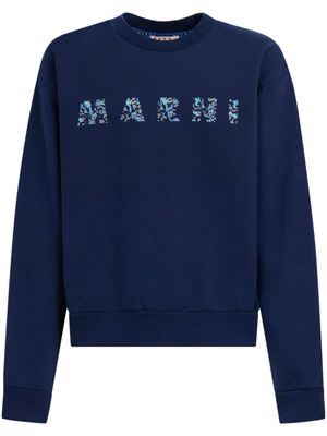 Marni sweat en coton à logo imprimé - Bleu