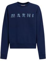 Marni sweat en coton à logo imprimé - Bleu - thumbnail