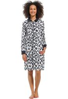 Damesbadjas rits met lettermotief-2xl